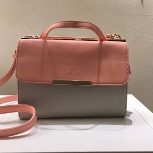 Pink and grey purse